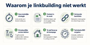 Infographic: waarom je linkbuilding niet werkt - veelgemaakte fouten en oplossingen voor beter SEO resultaat